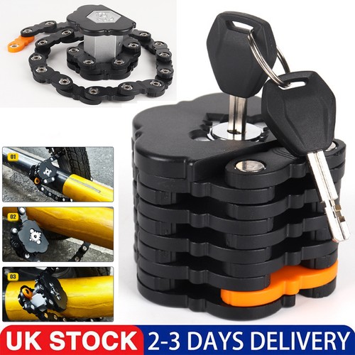 Foldable bike chain - foldable, lock